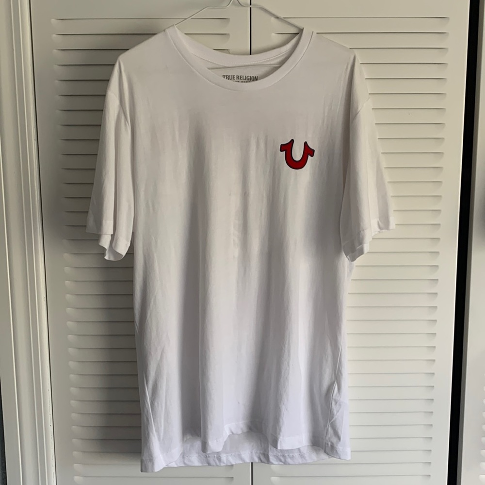 TRUE RELIGION Men's White Crew Neck T-Shirt